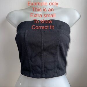 Vintage Dead stock Y2K Express world brand stretch cropped black corset top NWT